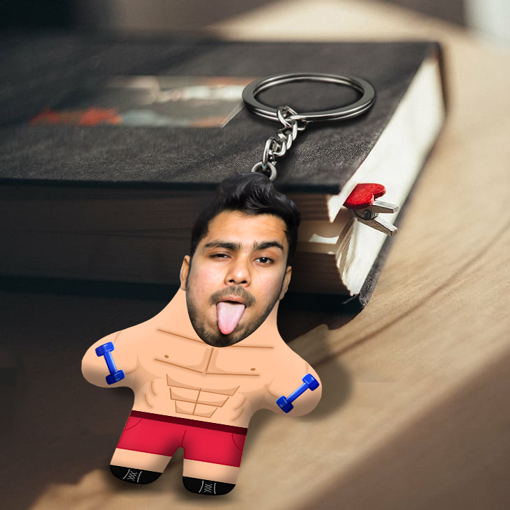 Gym Freak Face Mini Me Keychain