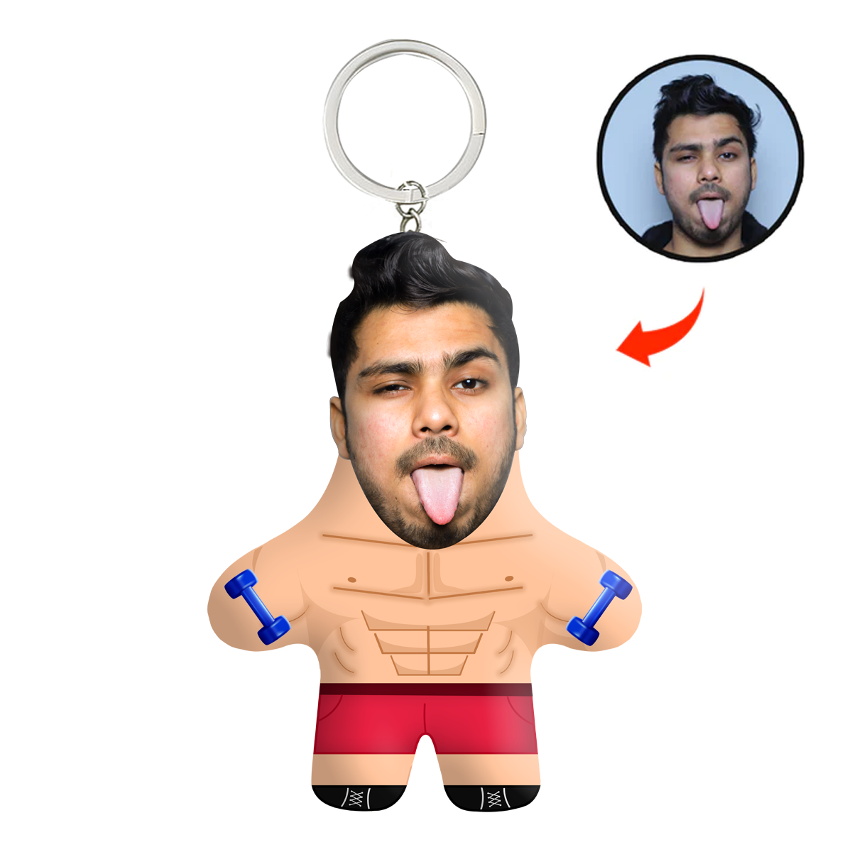 Gym Freak Face Mini Me Keychain