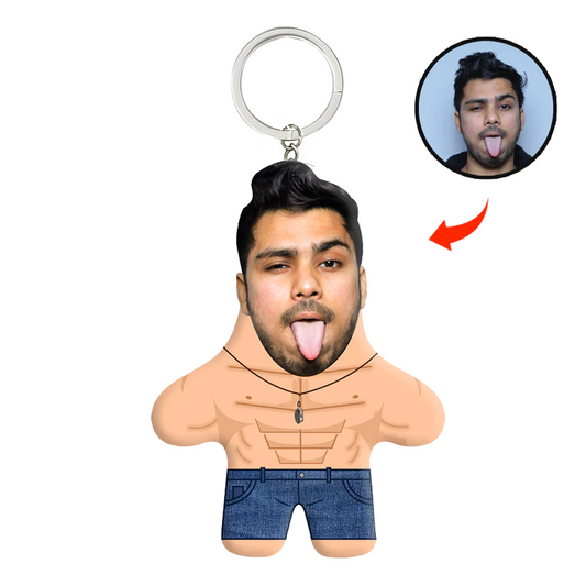 Handsome Hunk Face Mini Me Keychain