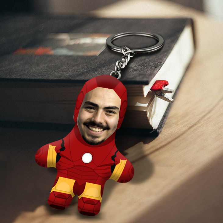 Man of Iron Face Mini Me Keychain