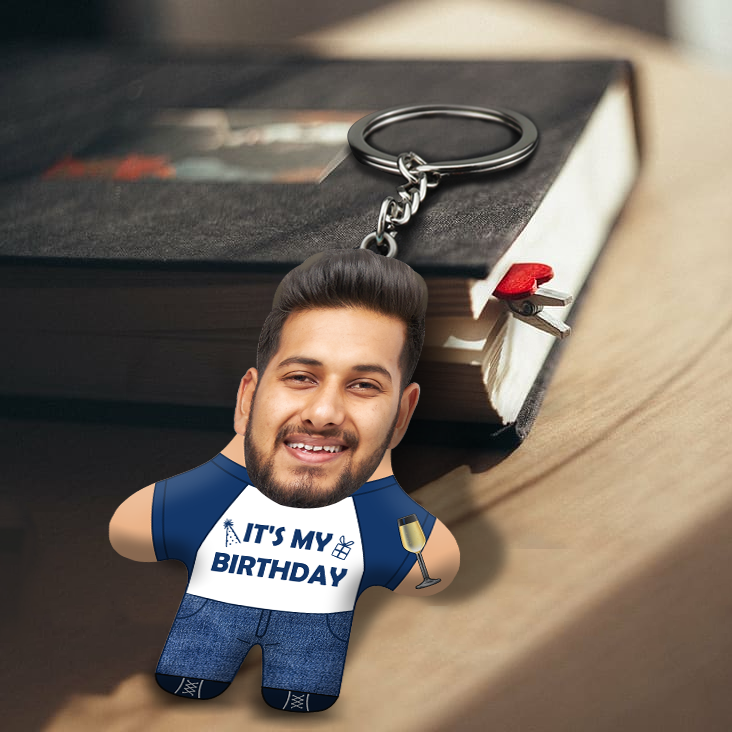 It's My Birthday Face Mini Me Keychain For Boy