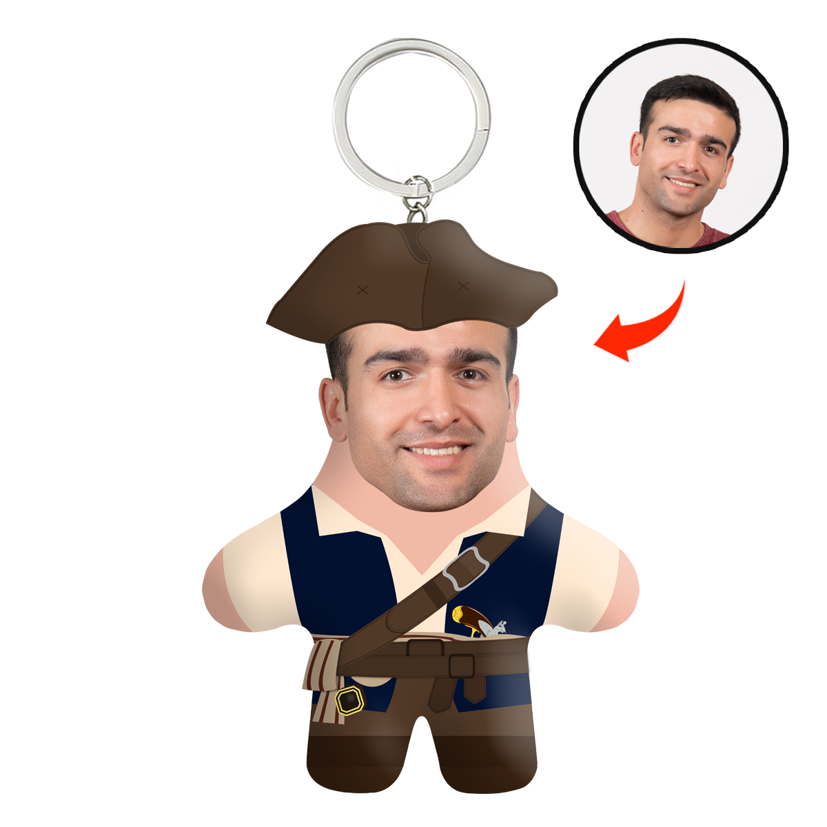 Pirate Face Mini Me Keychain