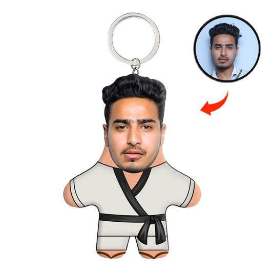 Karate Men Face Mini Me Keychain