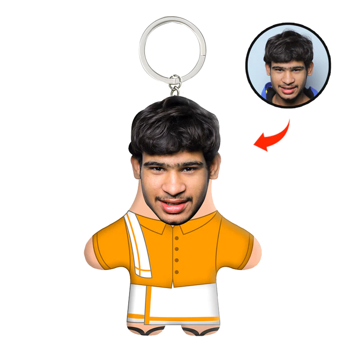 South Indian Face Mini Me Keychain