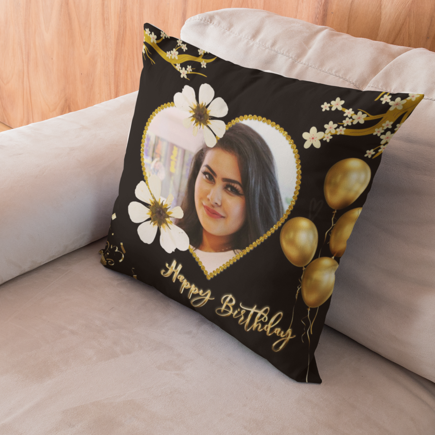 Personalise Heart Photo Cushion For Birthday & Anniversary Gift