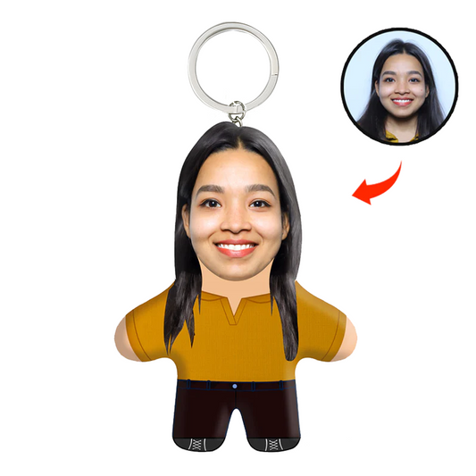 Girl Face Mini Me Keychain