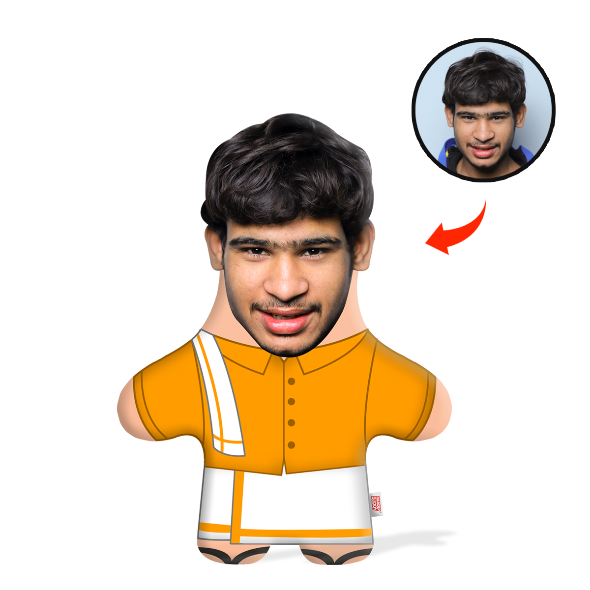 South Indian Face Pillow Mini Me