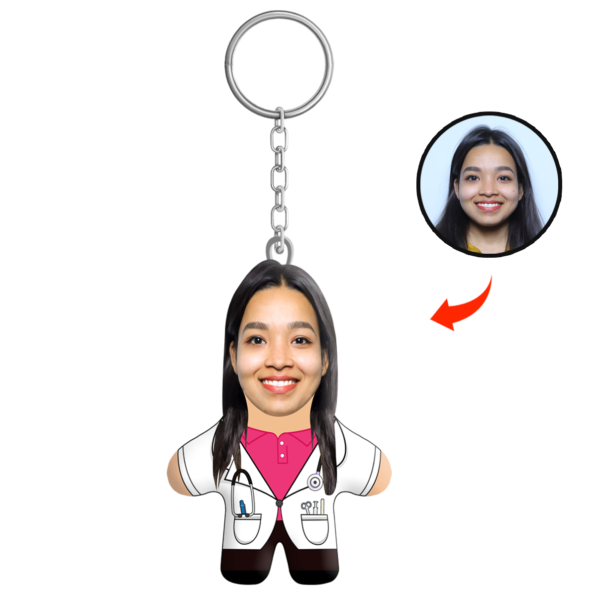 Doctor Saahiba Face Mini Me Keychain