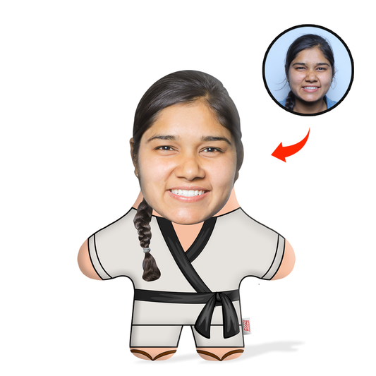 Karate Girl Face Pillow Mini Me