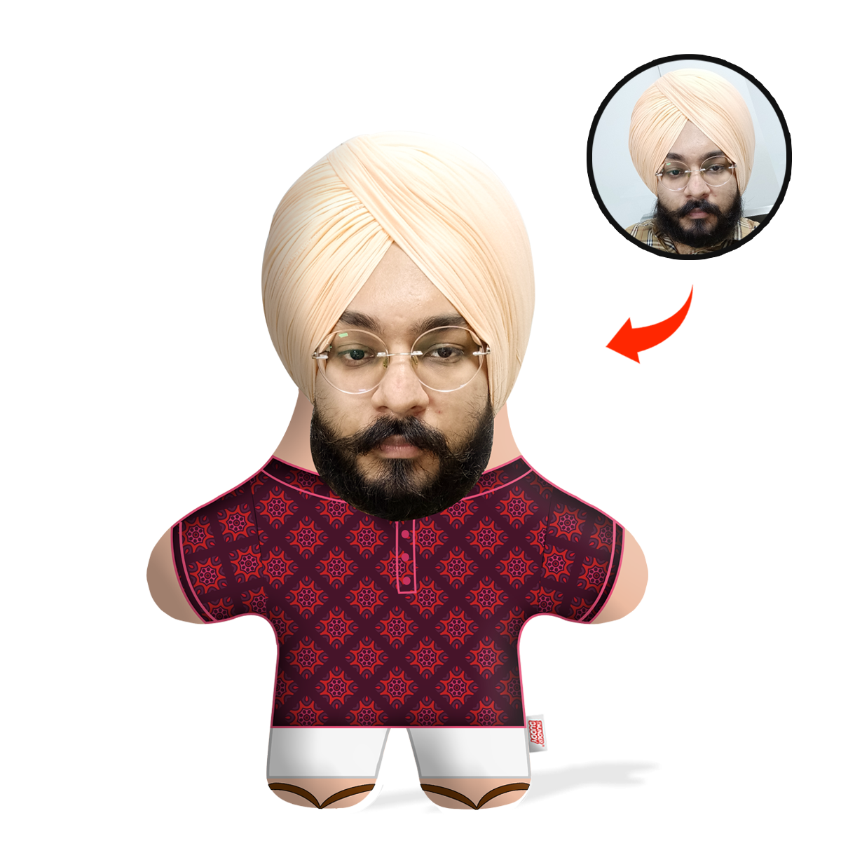 Kurta Pyjama Face Pillow Mini Me