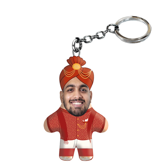 Groom Sherwani Face Mini Me Keychain
